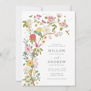 Faire-part de mariage botanique vintage
