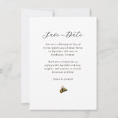 Faire-part de mariage botanique vintage avec abeil (Dos)