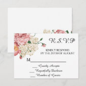Faire-part de mariage botanique vintage RSVP (Devant / Derrière)
