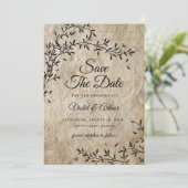 Faire-Part de Mariage Botanique Vintage Rustique (Debout devant)