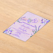 Faire-part de mariage botanique violet élégant (Poser)