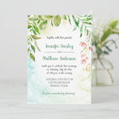 Faire-part de mariage Botaniques Pink Green Gold (Debout devant)