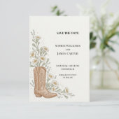 Faire-part de mariage bottes de cowboy Western (Debout devant)