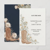 Faire-part de mariage bottes de cowboy Western (Devant / Derrière)