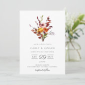 Faire-part de mariage bouquet aquarelle automnal é (Debout devant)