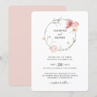 Faire-part de mariage Bouquet de couleur d'aquarel