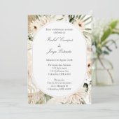 Faire-part de mariage bouquet de fleurs blanches (Debout devant)