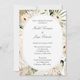 Faire-part de mariage bouquet de fleurs blanches
