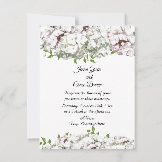 Faire-part de mariage bouquet de fleurs mixtes (Devant)