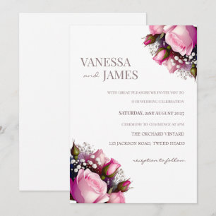 Faire-part de mariage Bouquet de roses