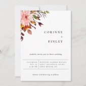 Faire-part de mariage Bouquet Rustique d'Automne (Devant)