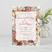 Faire-part de mariage Bouquets d'aquarelle d'autom (Debout devant)