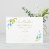 Faire-part de mariage Bourgeons de Rose Bleue (Debout devant)