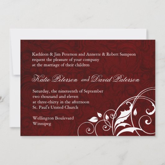 Faire-part de mariage bourguignonne classique (Devant)