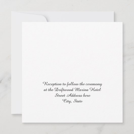 Faire-part de mariage bouteille de plage (Dos)