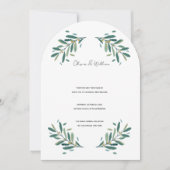 Faire-part de mariage Branche d'Olive élégant vert (Devant)