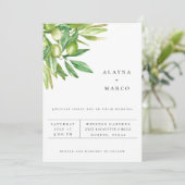 Faire-part de mariage Branche d'olive toscane (Debout devant)