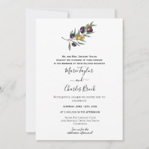 Faire-part de mariage Branche d'olivier