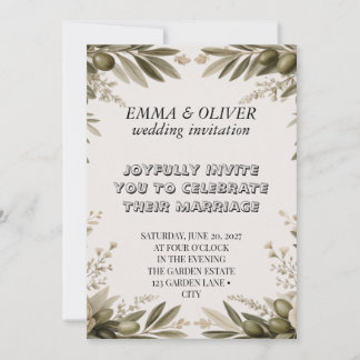 Faire-part de mariage Branche d'olivier | Floral c