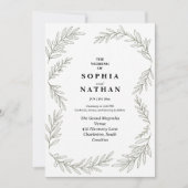 Faire-Part de Mariage Branche d'Olivier Minimalist (Devant)
