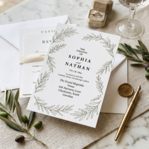 Faire-Part de Mariage Branche d'Olivier Minimalist