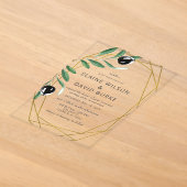Faire-part de mariage Branches d'olivier géométriq (Poser)