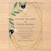 Faire-part de mariage Branches d'olivier géométriq (Recto)