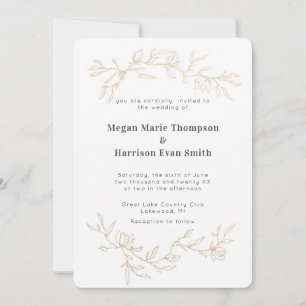 Faire-part de mariage Branches d'or