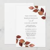 Faire-part de mariage Branches rustiques d'automne (Devant / Derrière)