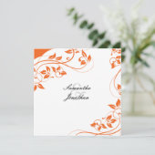 Faire-part de mariage Bright Orange & White Floral (Debout devant)