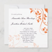 Faire-part de mariage Bright Orange & White Floral (Dos)