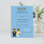Faire-Part de Mariage Briques de Construction Clas (Debout devant)