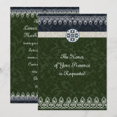 Faire-part de mariage Brocade Tri-Color (Devant / Derrière)