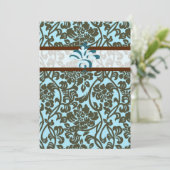 Faire-part de mariage Brocade Turquoise et Brown (Debout devant)