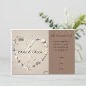 Faire-part de mariage Brown Coeur d'amour Shell (Debout devant)