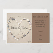 Faire-part de mariage Brown Coeur d'amour Shell (Devant / Derrière)