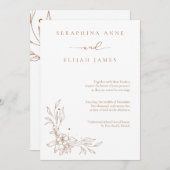 Faire-part de mariage Brown élégant (Devant / Derrière)