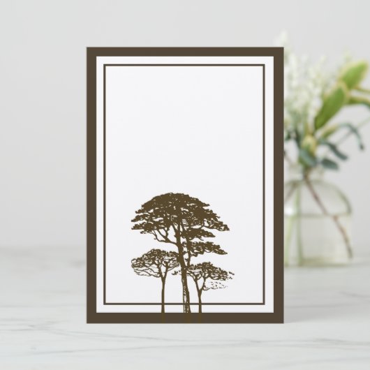 Faire-part de mariage Brown en chêne (Debout devant)