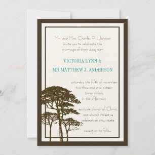 Faire-part de mariage Brown en chêne