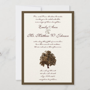 Faire-part de mariage Brown en chêne