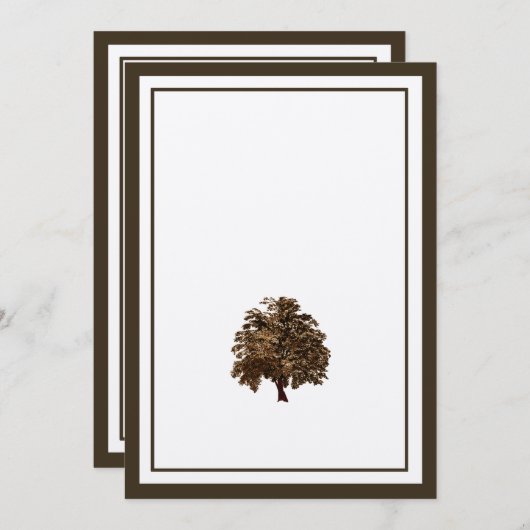 Faire-part de mariage Brown en chêne (Devant / Derrière)