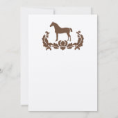 Faire-part de mariage Brown et blanc Damask Horse (Dos)