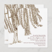 Faire-part de mariage Brown et blanc du Willow Tre (Devant / Derrière)