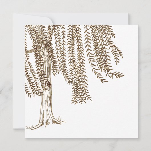 Faire-part de mariage Brown et blanc du Willow Tre (Dos)