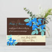 Faire-part de mariage Brown et bleu (Debout devant)