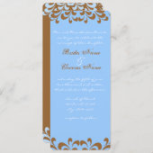 Faire-part de mariage Brown et Blue Swils (Devant / Derrière)