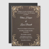 Faire-part de mariage Brown et or de luxe (Devant / Derrière)