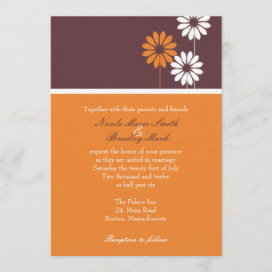 Faire-part de mariage Brown et orange