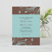 Faire-part de mariage Brown et Turquoise de la flo (Debout devant)