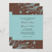 Faire-part de mariage Brown et Turquoise de la flo (Devant / Derrière)